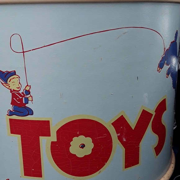 ⚜️ Vintage Toy Chest Barrel SWEET BOHO DEER BUNNY TOY BARREL - Picture 6 of 16